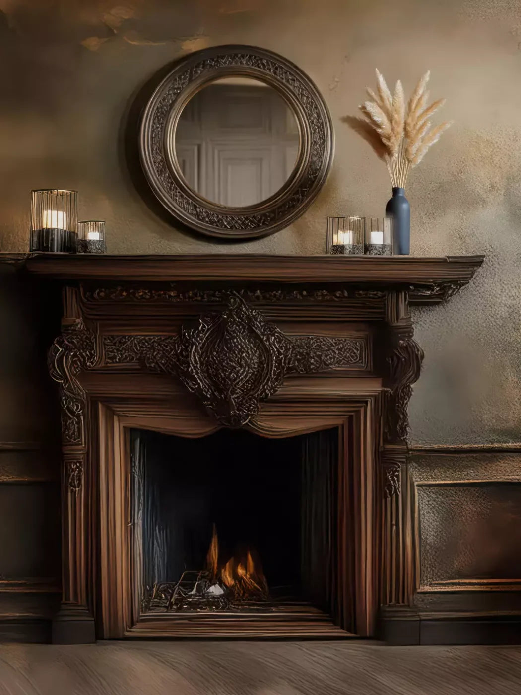 Classic Fireplace 6’x8’ Fleece (72 x 96 inch) Backdrop