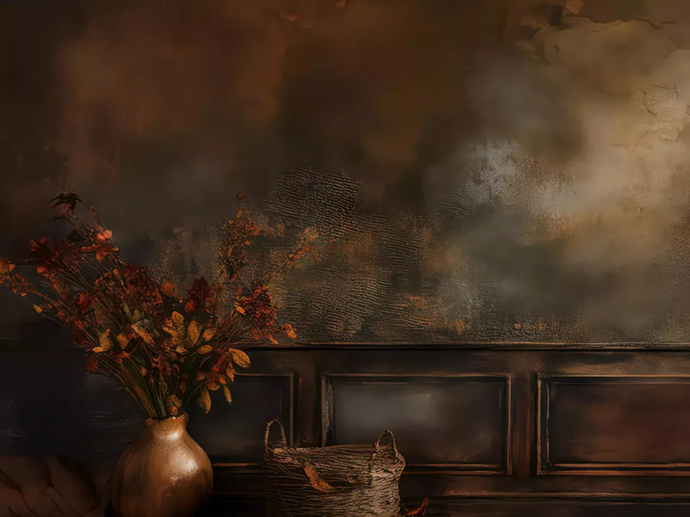 Classic Fireplace Wall 6’8x5’ Fleece (80 x 60 inch) Backdrop