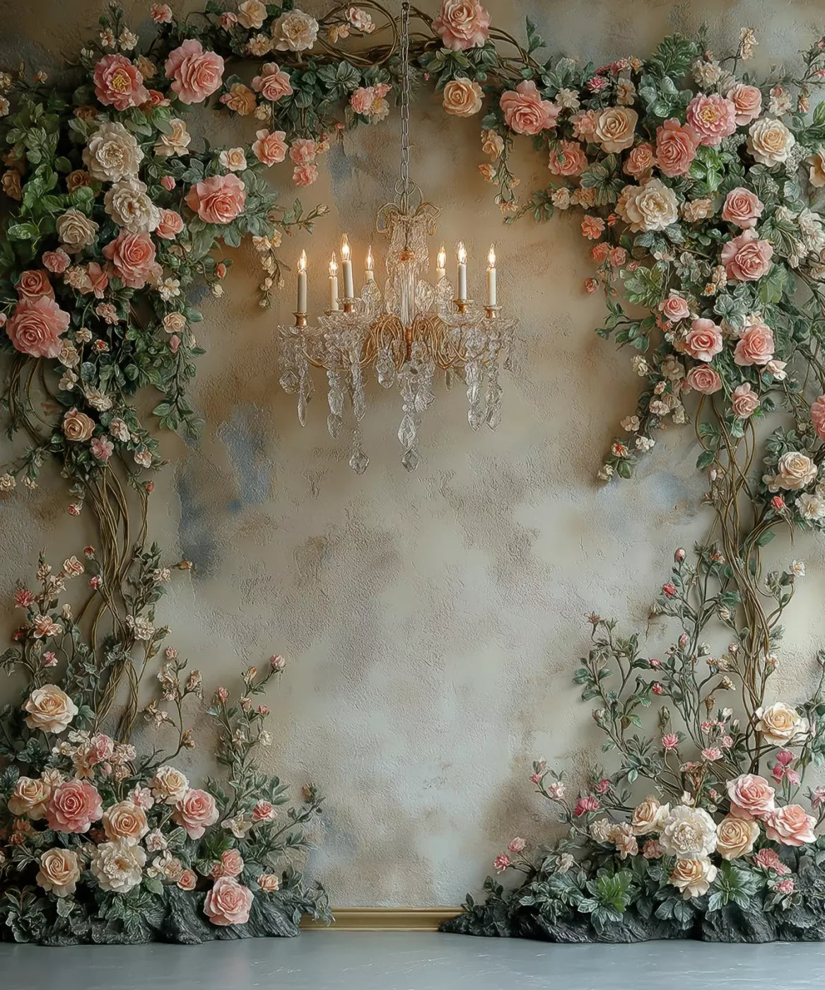 Climbing Pink Roses Arch 10’X12’ Ultracloth (120 X 144 Inch) Backdrop
