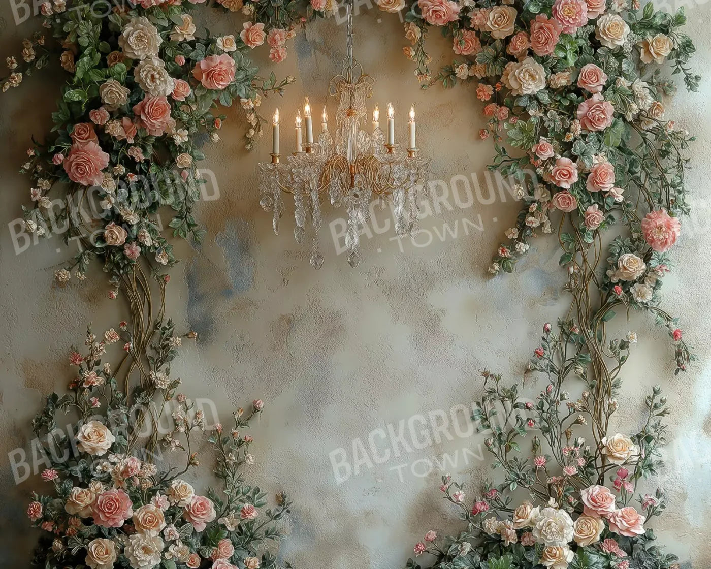 Climbing Pink Roses Arch 10’X8’ Fleece (120 X 96 Inch) Backdrop
