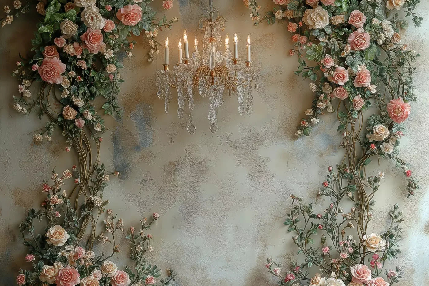 Climbing Pink Roses Arch 12’X8’ Ultracloth (144 X 96 Inch) Backdrop