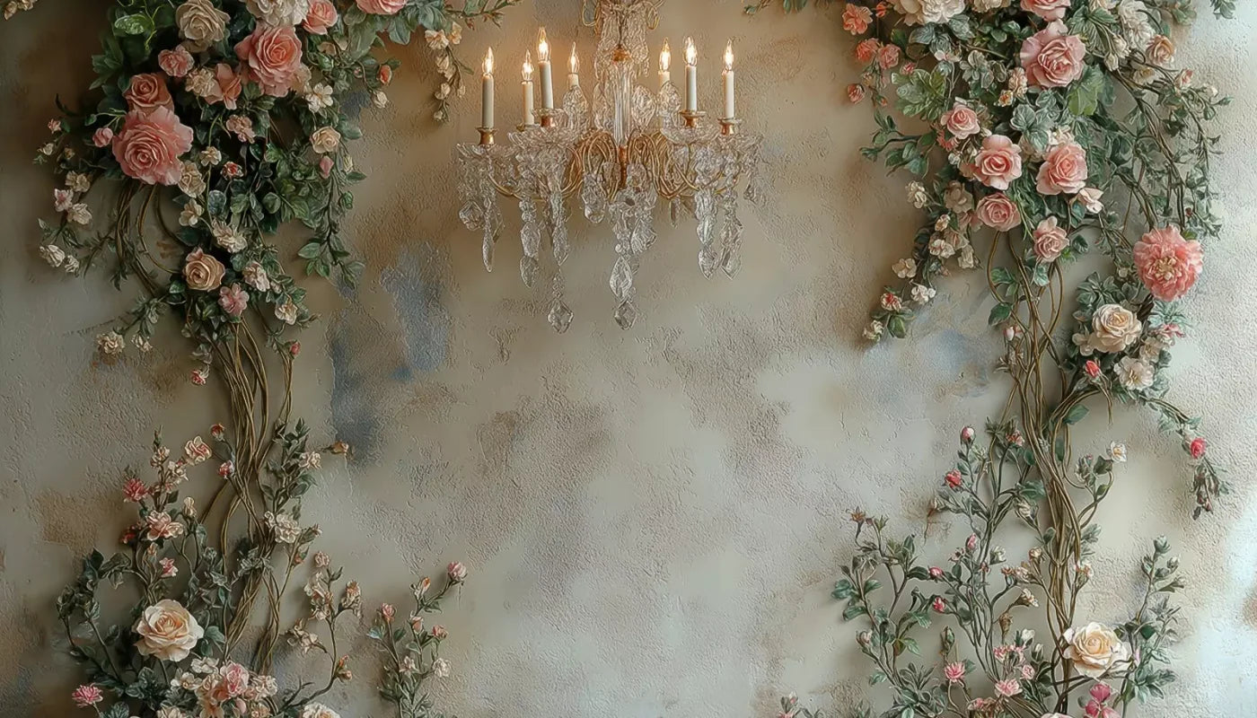 Climbing Pink Roses Arch 14’X8’ Ultracloth (168 X 96 Inch) Backdrop
