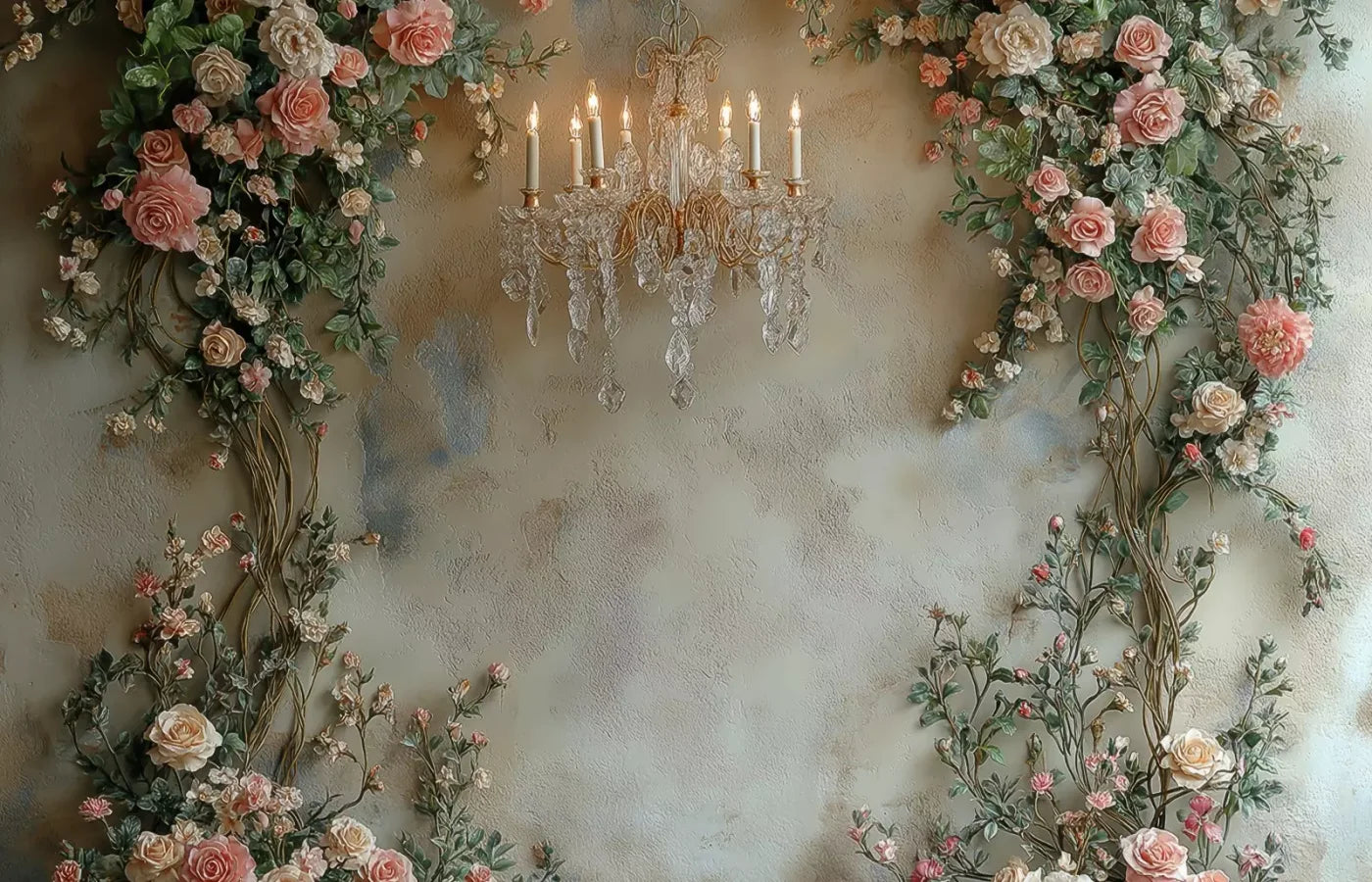 Climbing Pink Roses Arch 14’X9’ Ultracloth (168 X 108 Inch) Backdrop