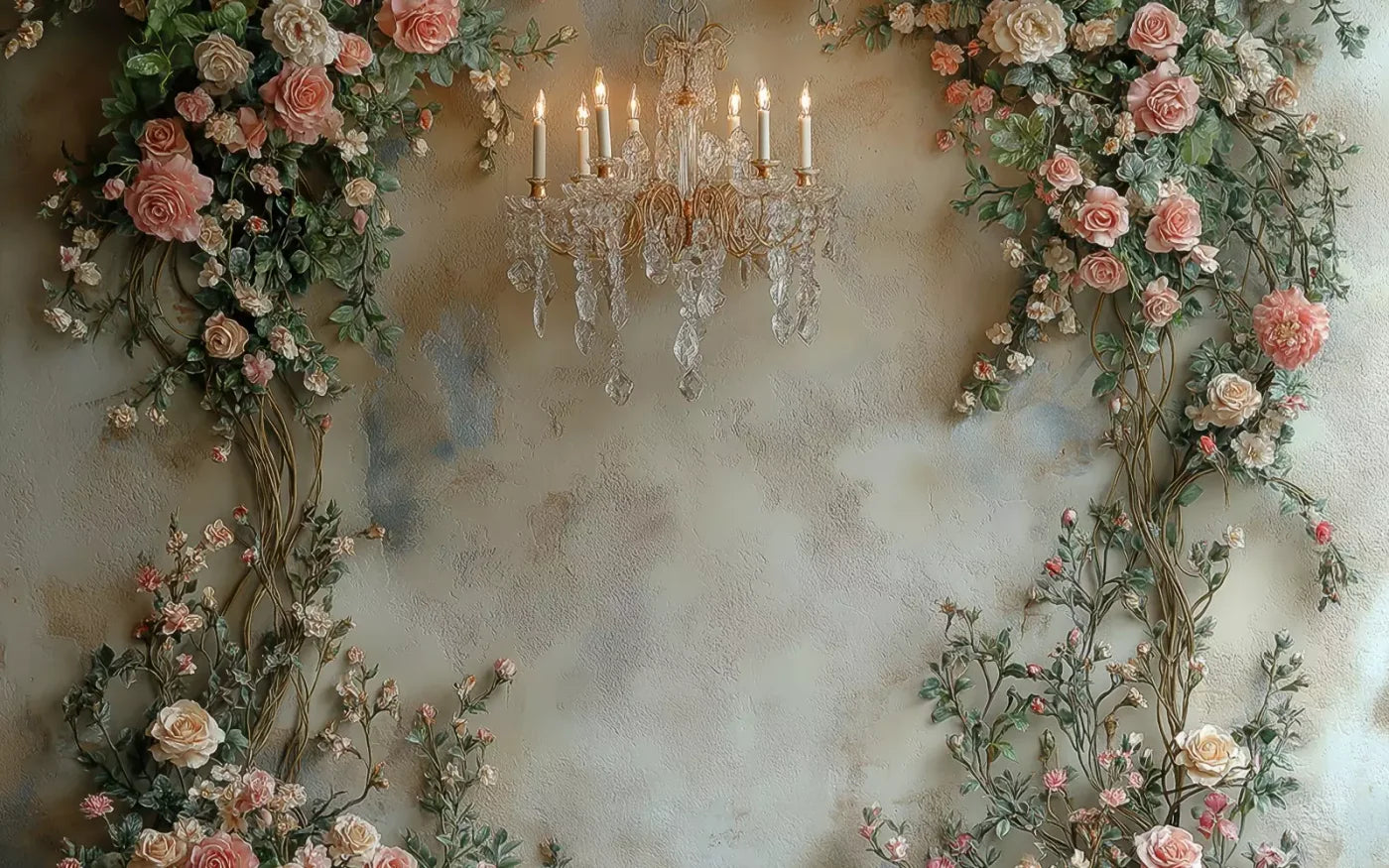 Climbing Pink Roses Arch 16’X10’ Ultracloth (192 X 120 Inch) Backdrop