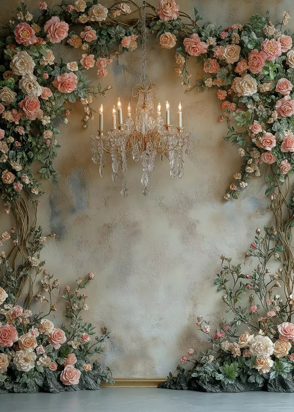 Climbing Pink Roses Arch 5’X7’ Ultracloth (60 X 84 Inch) Backdrop