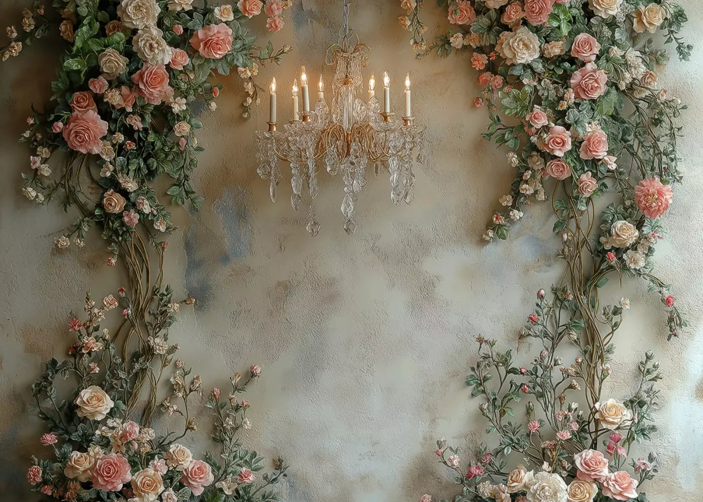 Climbing Pink Roses Arch 7’X5’ Ultracloth (84 X 60 Inch) Backdrop