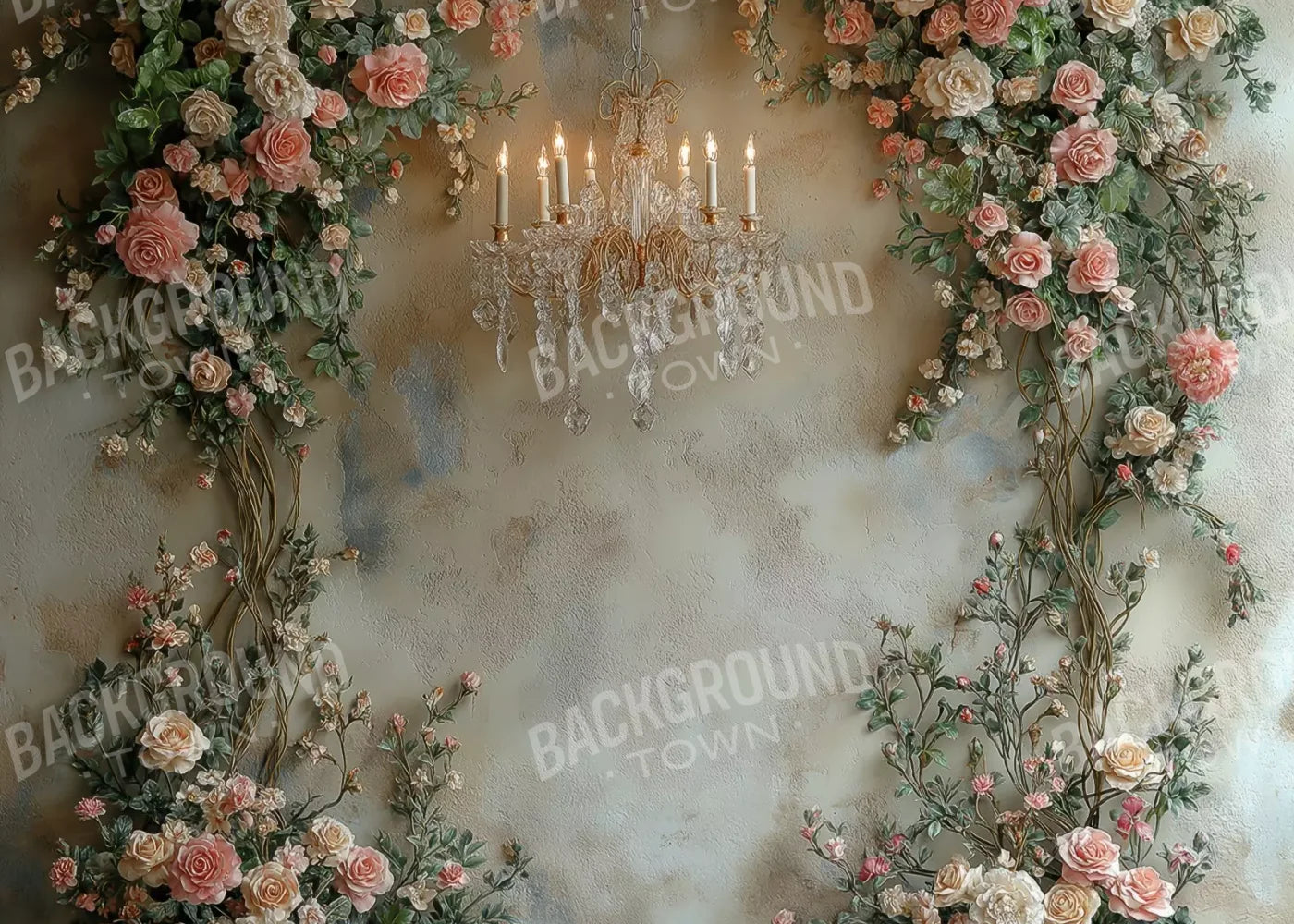 Climbing Pink Roses Arch 7’X5’ Ultracloth (84 X 60 Inch) Backdrop