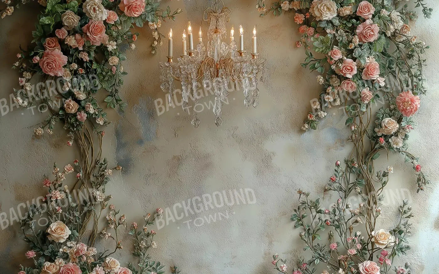 Climbing Pink Roses Arch 8’X5’ Ultracloth (96 X 60 Inch) Backdrop