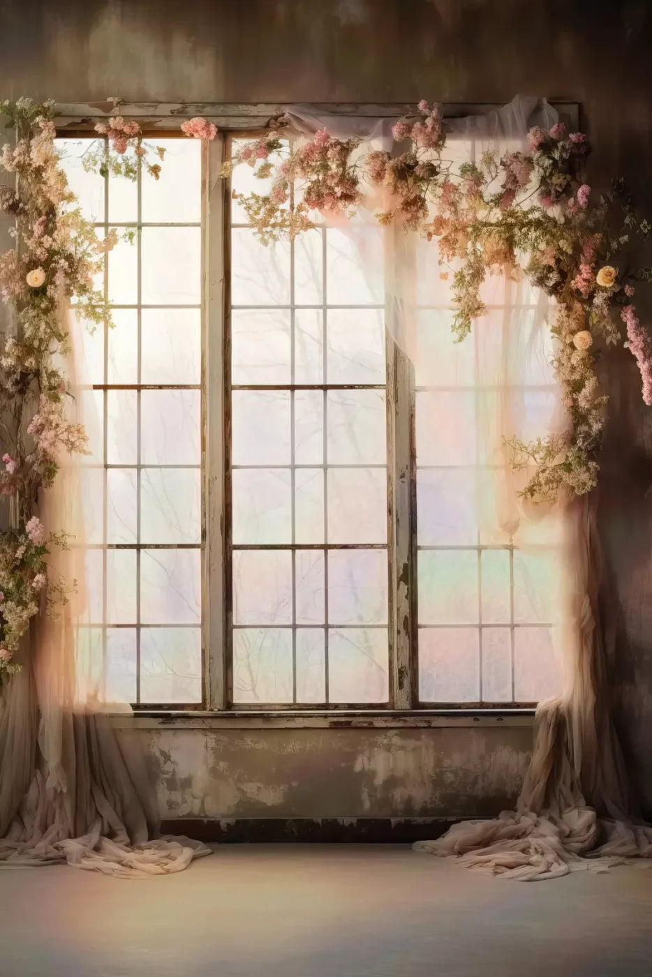 Cocoa Artistry Window I 5X8 Ultracloth ( 60 X 96 Inch ) Backdrop