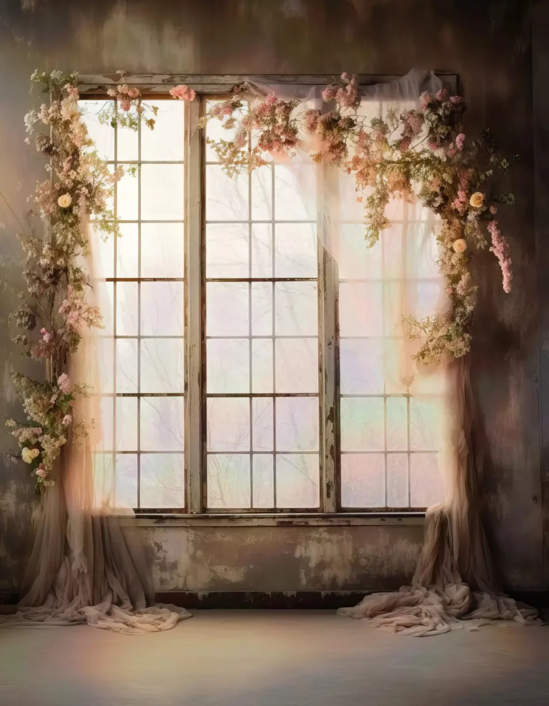 Cocoa Artistry Window I 6X8 Fleece ( 72 X 96 Inch ) Backdrop