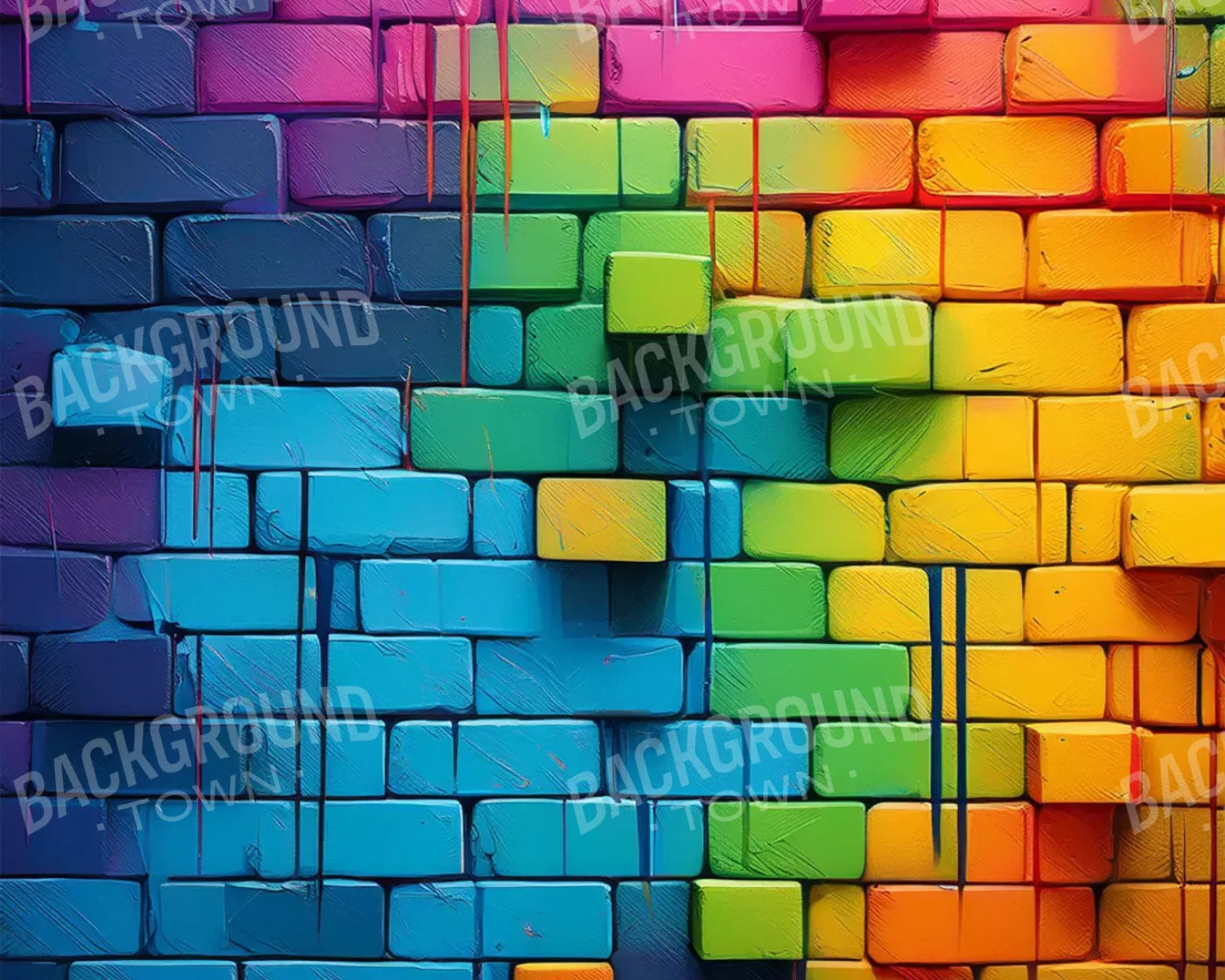 Color Bricks 10’X8’ Fleece (120 X 96 Inch) Backdrop