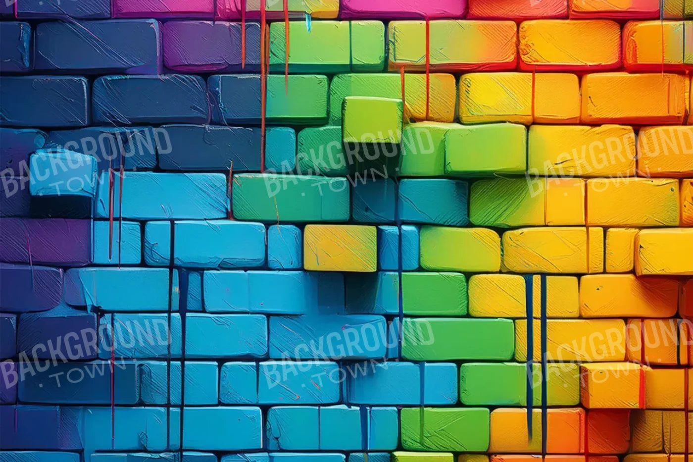 Color Bricks 12’X8’ Ultracloth (144 X 96 Inch) Backdrop