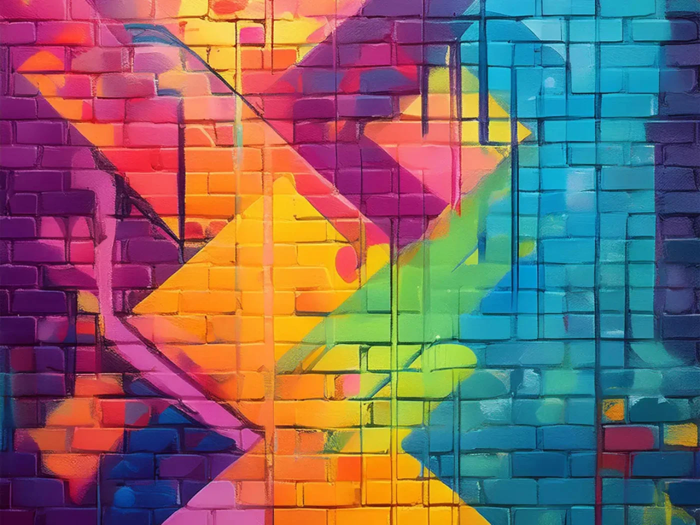 Color Bricks 2 6’8X5’ Fleece (80 X 60 Inch) Backdrop