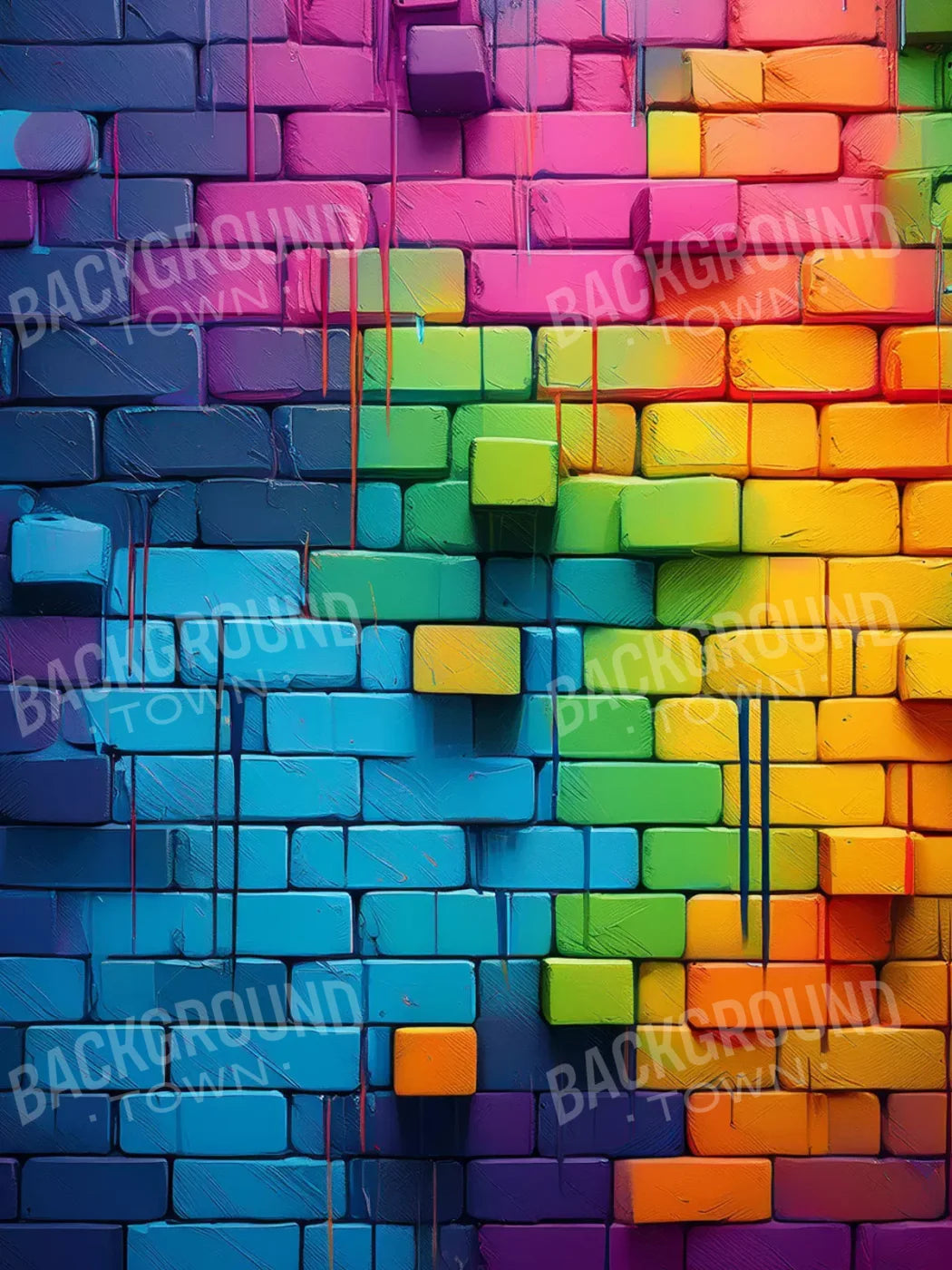 Color Bricks 5’X6’8 Fleece (60 X 80 Inch) Backdrop