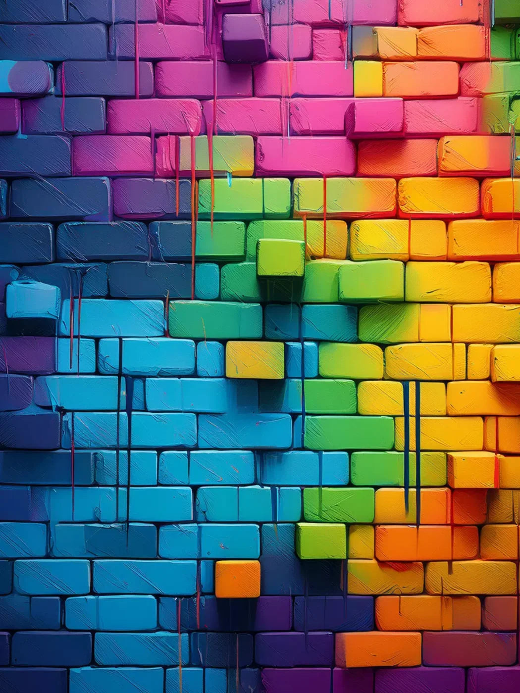 Color Bricks 6’X8’ Fleece (72 X 96 Inch) Backdrop