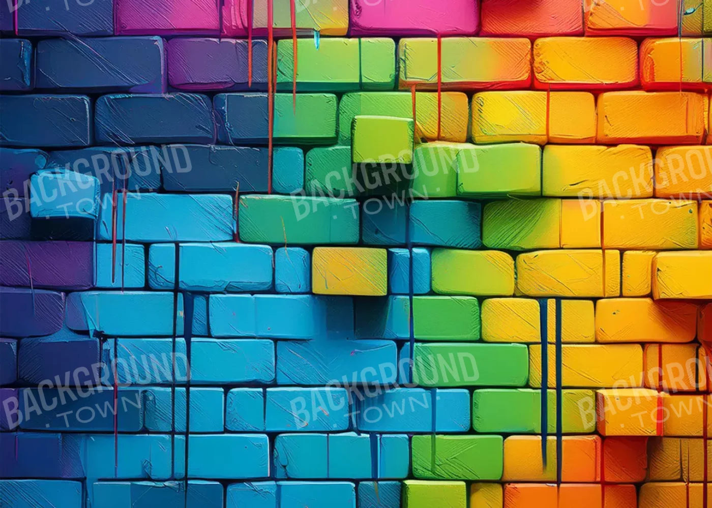 Color Bricks 7’X5’ Ultracloth (84 X 60 Inch) Backdrop