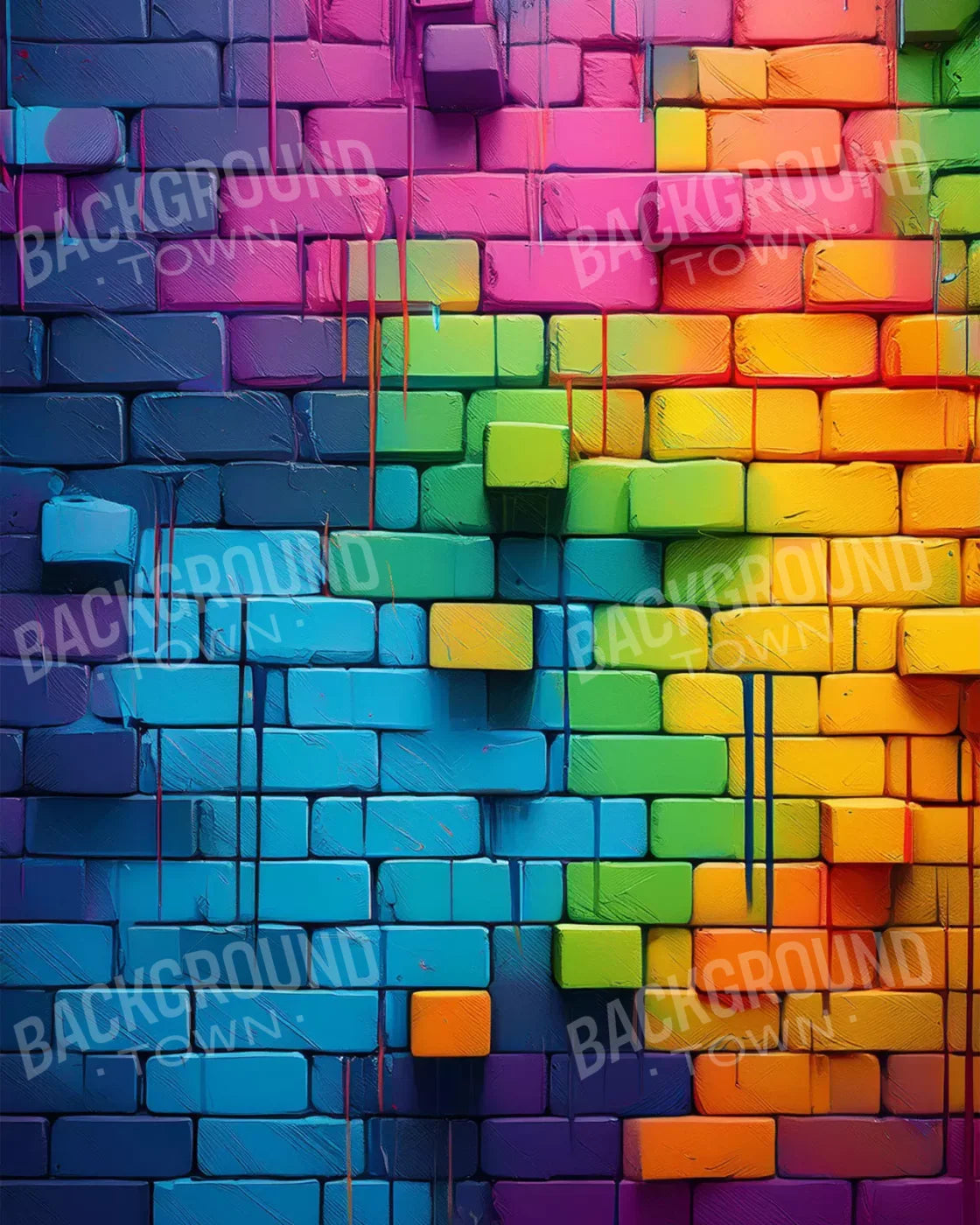 Color Bricks 8’X10’ Fleece (96 X 120 Inch) Backdrop