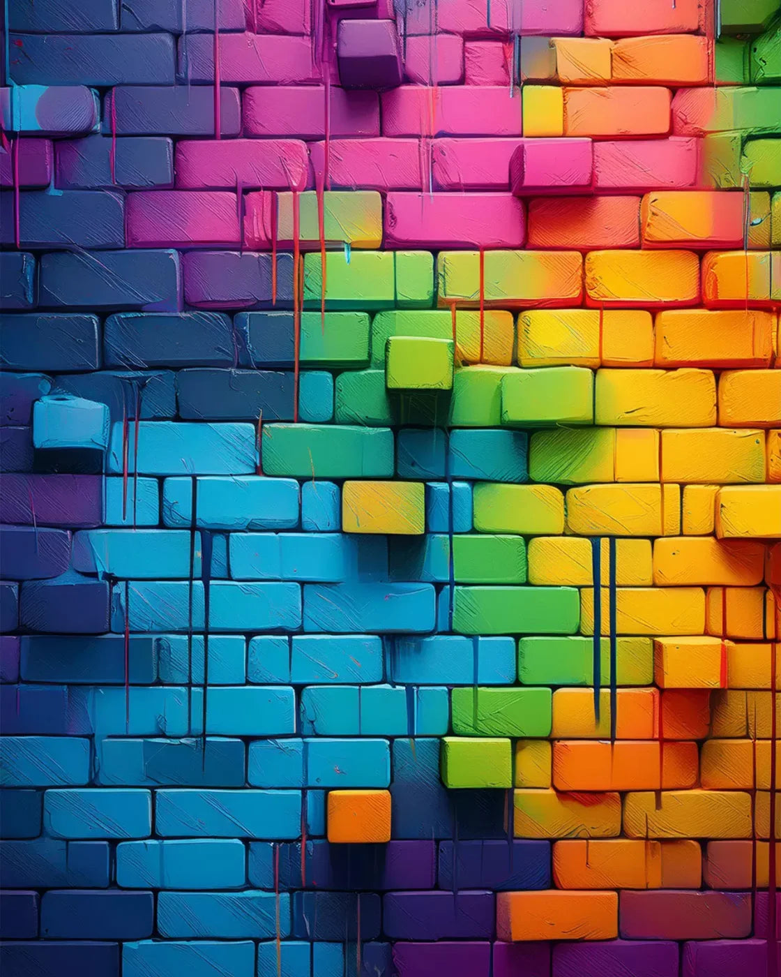 Color Bricks 8’X10’ Fleece (96 X 120 Inch) Backdrop