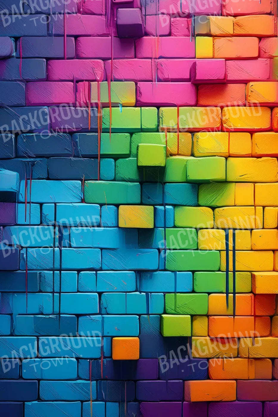 Color Bricks 8’X12’ Ultracloth (96 X 144 Inch) Backdrop