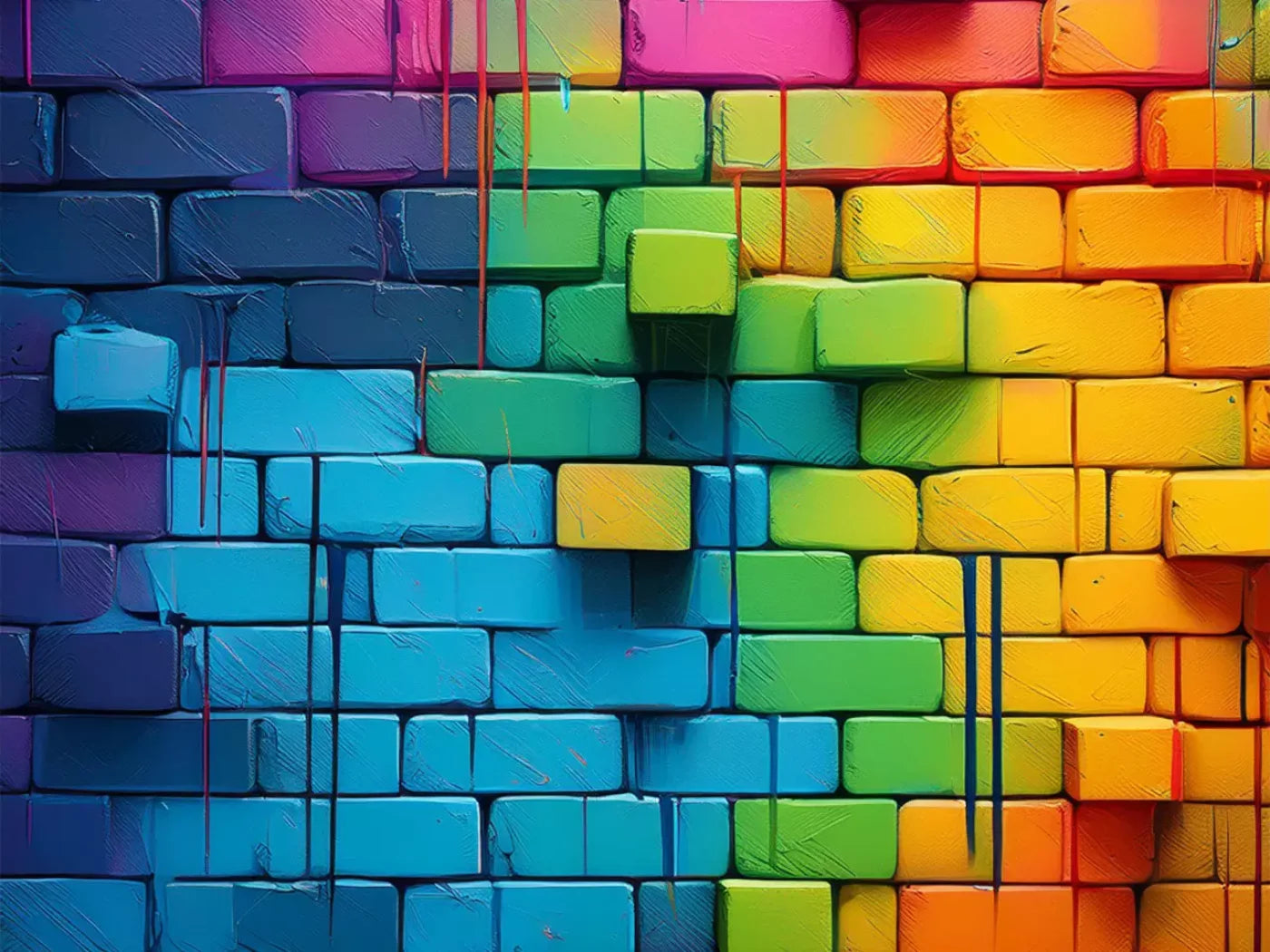 Color Bricks 8’X6’ Fleece (96 X 72 Inch) Backdrop
