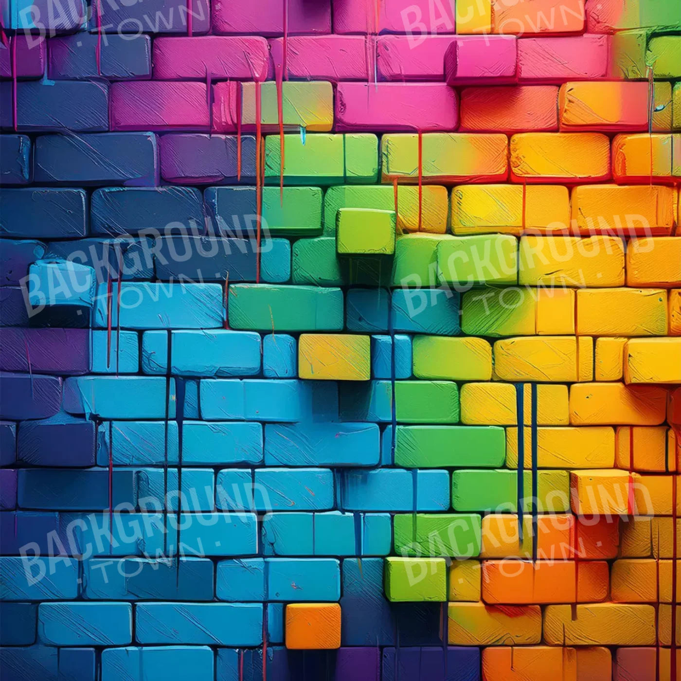 Color Bricks 8’X8’ Fleece (96 X Inch) Backdrop
