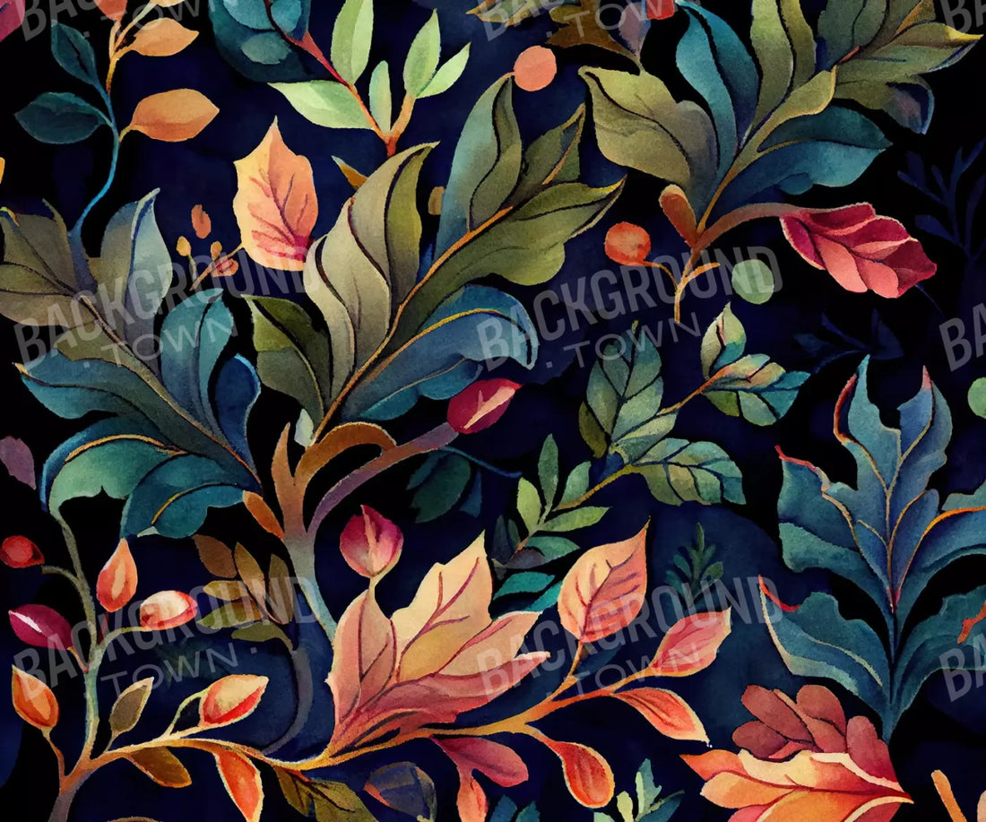 Coral Leaves 5X42 Fleece ( 60 X 50 Inch ) Backdrop