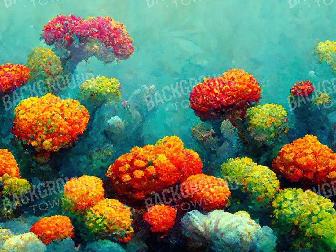 Coral Reef 6’8’X5’ Fleece (80 X 60 Inch) Backdrop