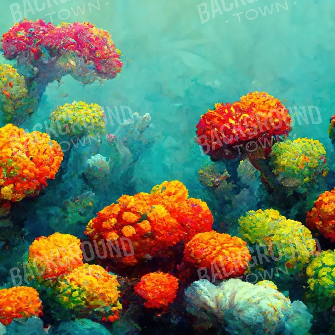 Coral Reef 8’X8’ Fleece (96 X Inch) Backdrop