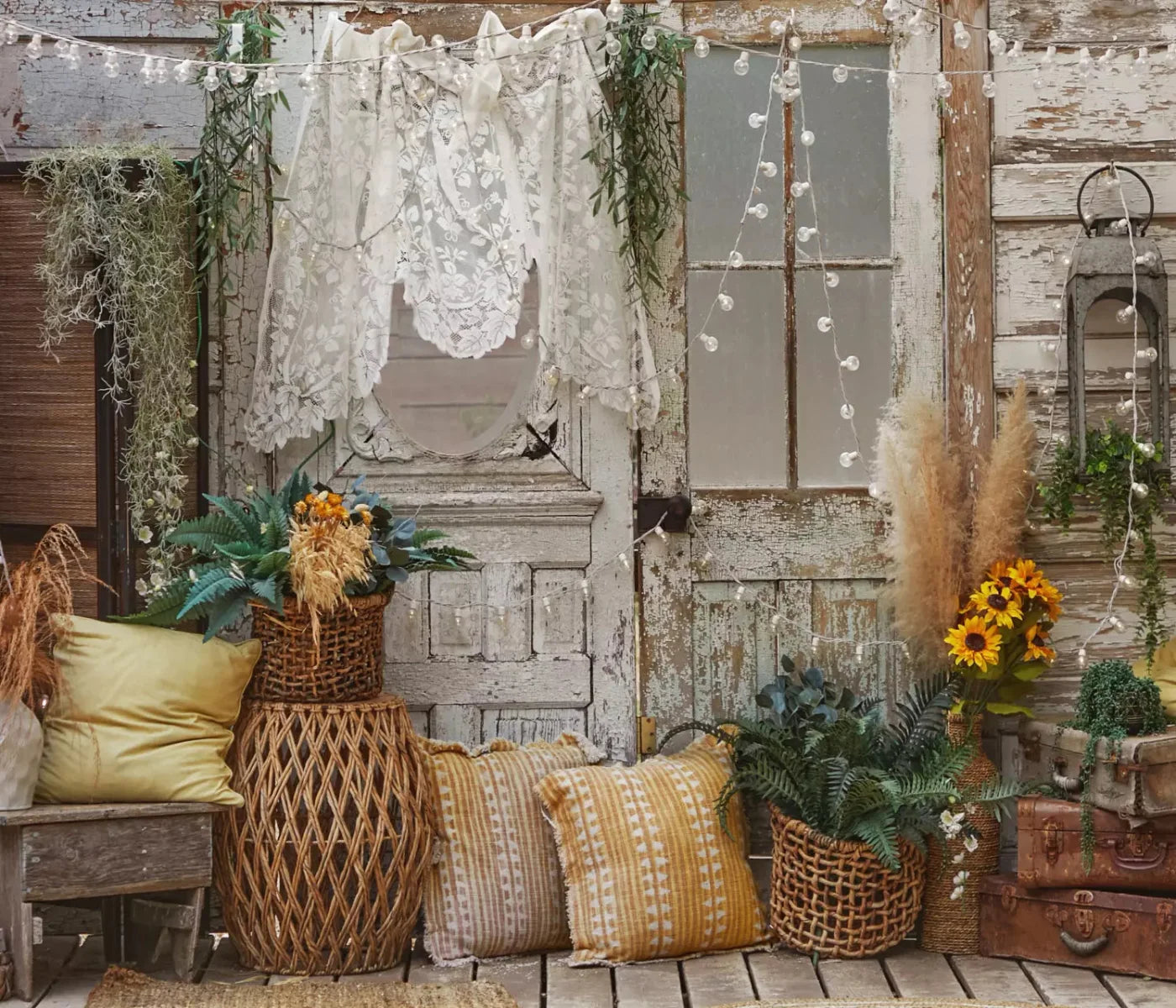 Cottage Boho 12X10 Ultracloth ( 144 X 120 Inch ) Backdrop