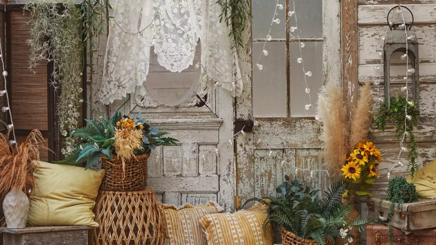 Cottage Boho 14X8 Ultracloth ( 168 X 96 Inch ) Backdrop