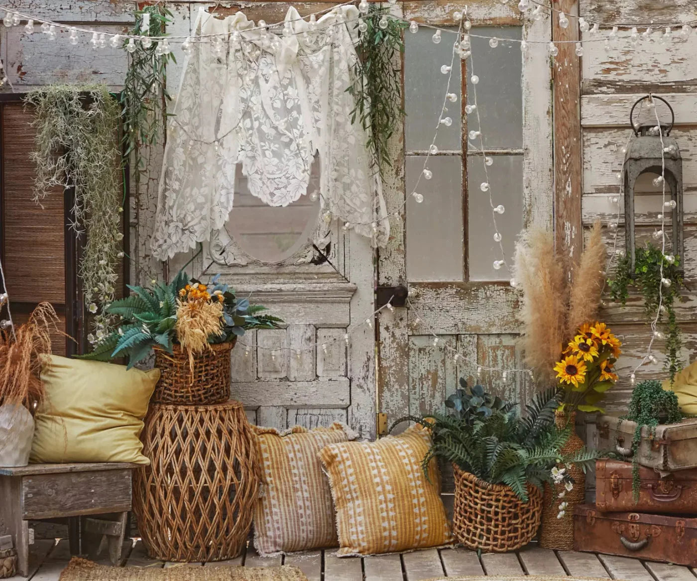 Cottage Boho 5X42 Fleece ( 60 X 50 Inch ) Backdrop