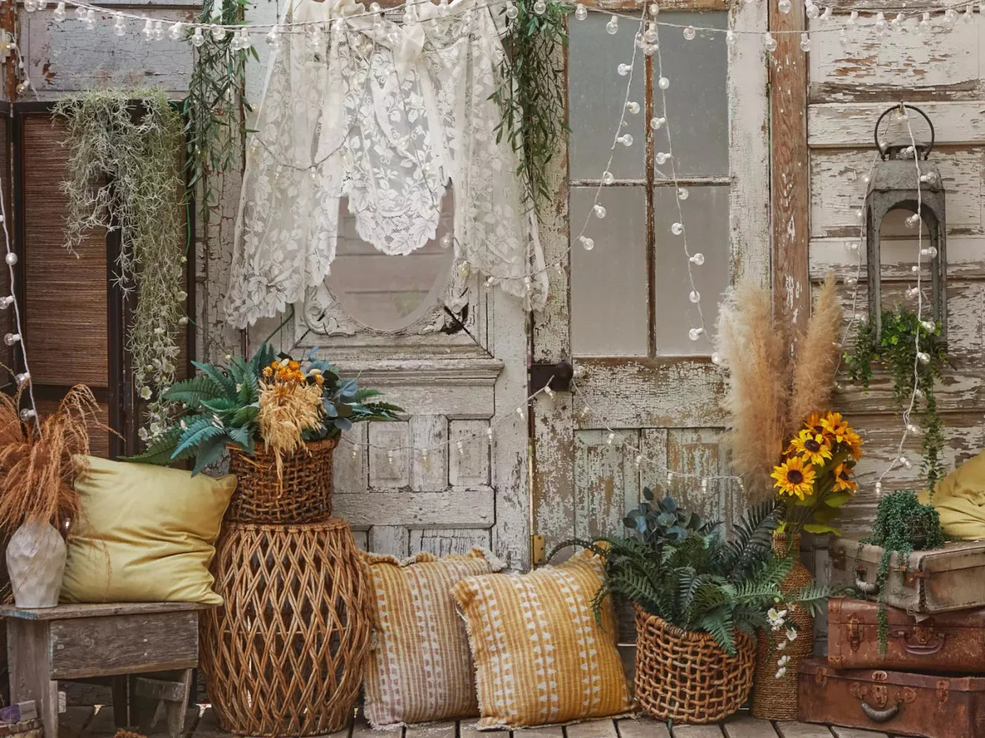 Cottage Boho 68X5 Fleece ( 80 X 60 Inch ) Backdrop