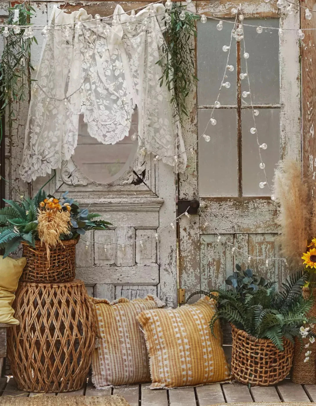 Cottage Boho 6X8 Fleece ( 72 X 96 Inch ) Backdrop