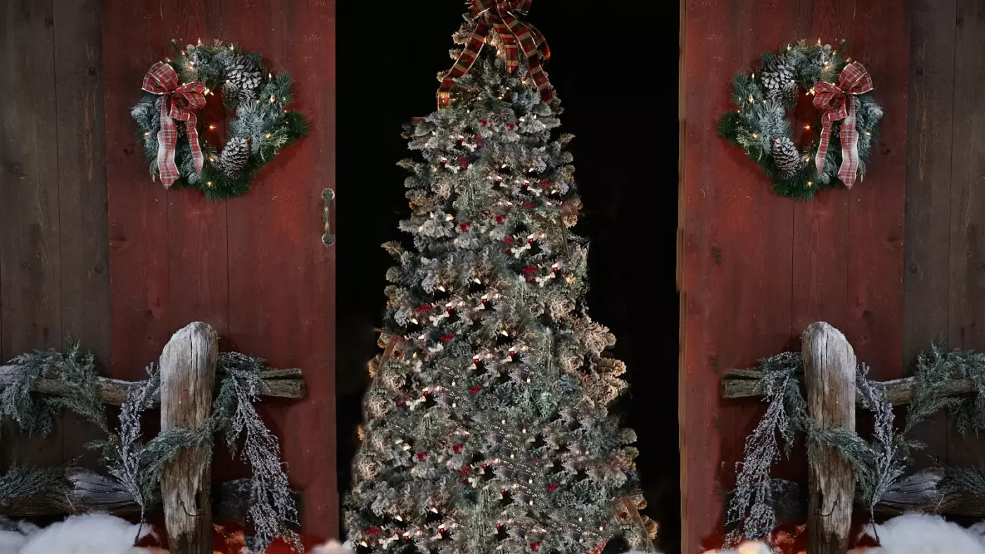 Country Christmas 14X8 Ultracloth ( 168 X 96 Inch ) Backdrop