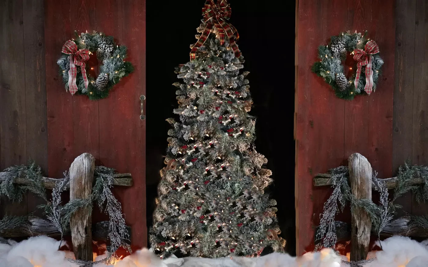Country Christmas 14X9 Ultracloth ( 168 X 108 Inch ) Backdrop