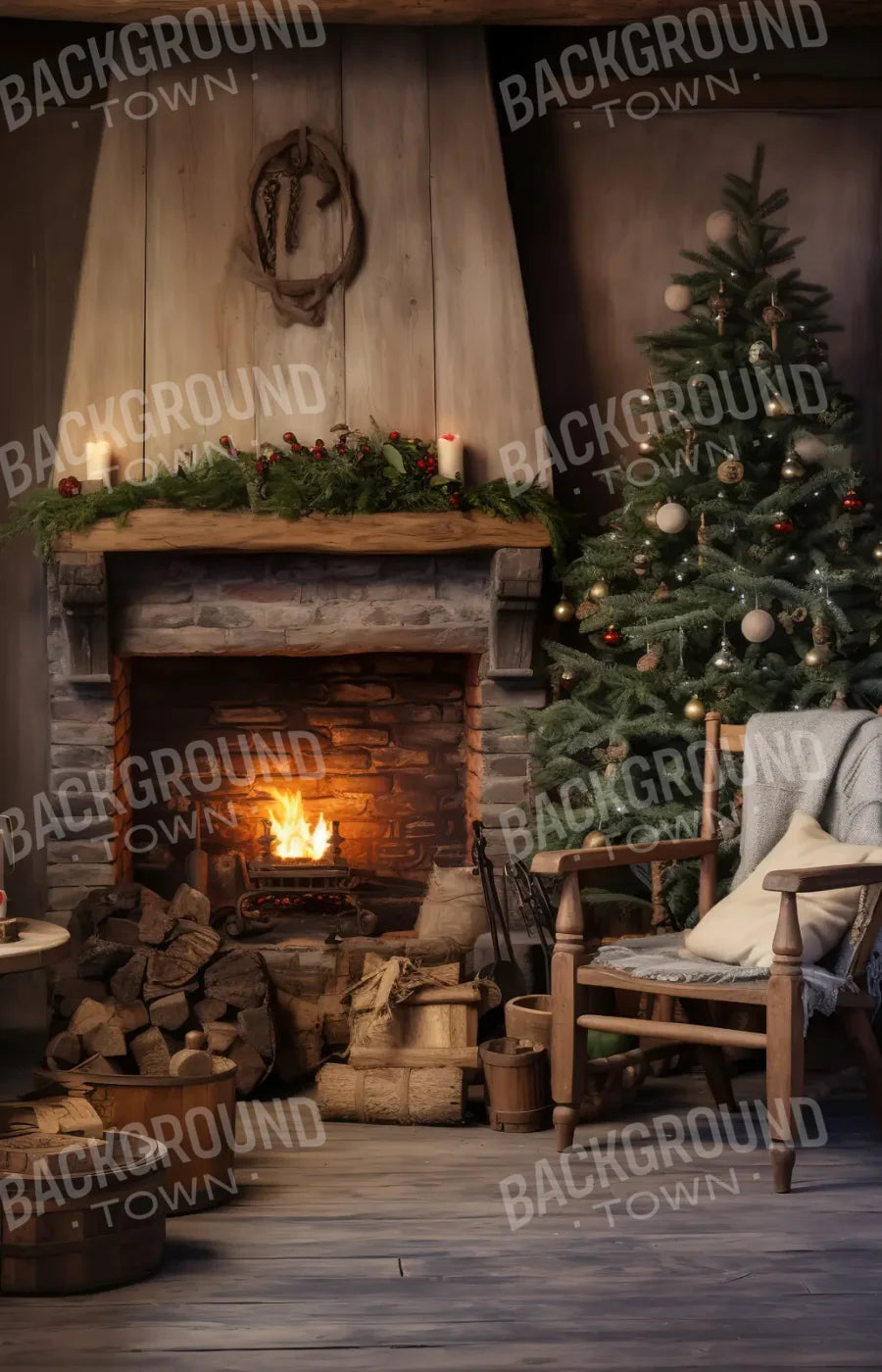 Country Christmas II 9’x14’ UltraCloth (108 x 168 inch) Backdrop