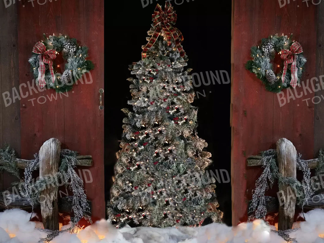 Country Christmas 68X5 Fleece ( 80 X 60 Inch ) Backdrop