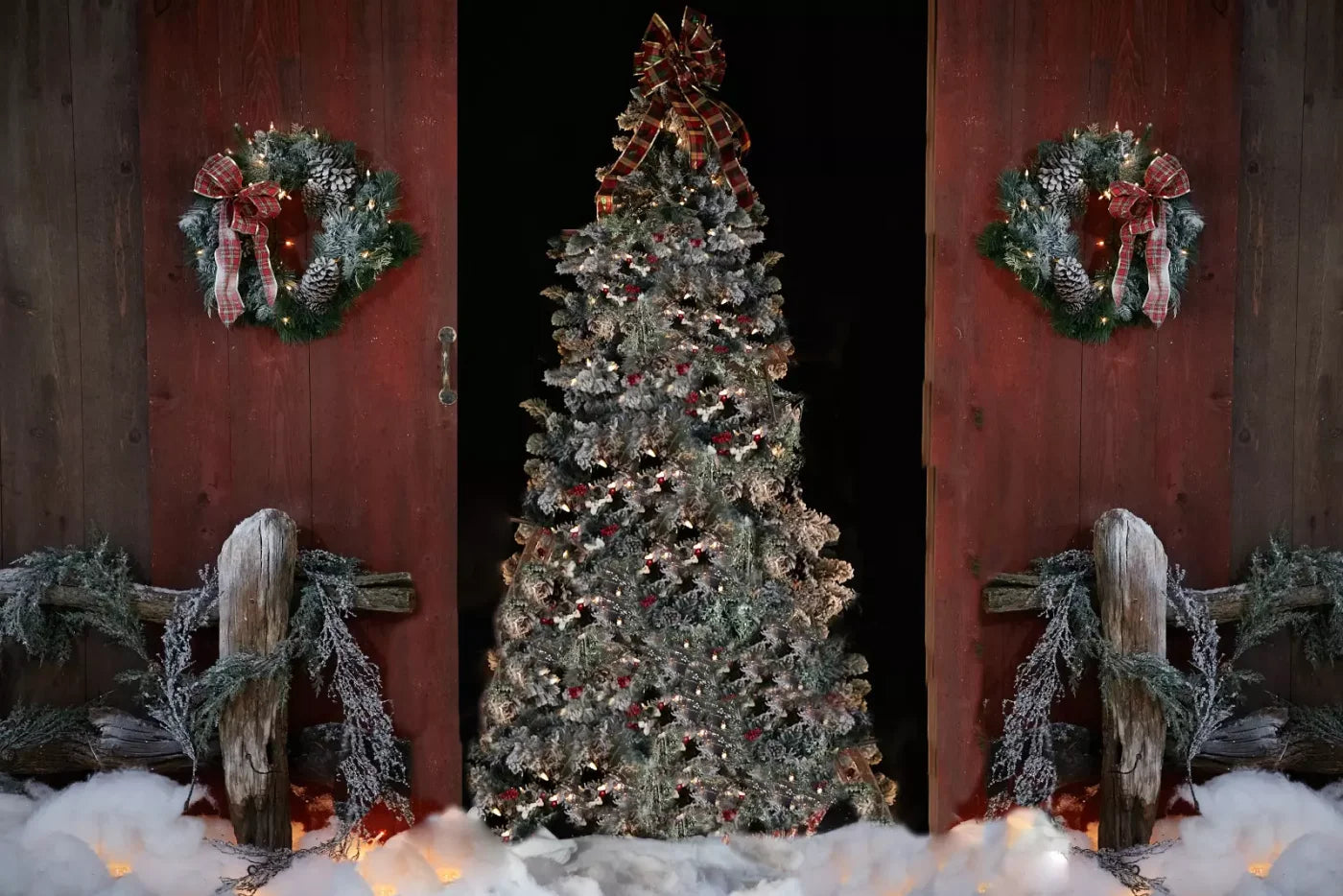 Country Christmas 8X5 Ultracloth ( 96 X 60 Inch ) Backdrop