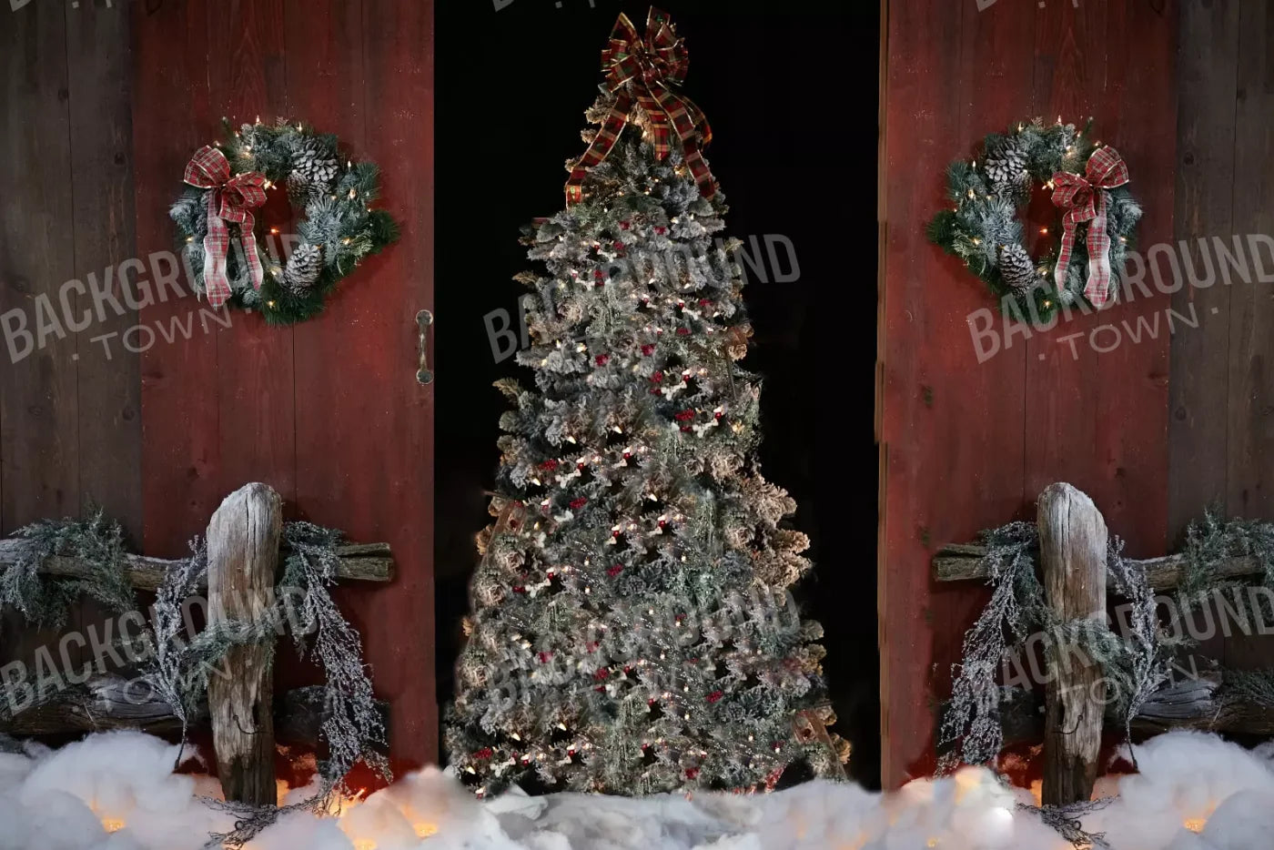 Country Christmas 8X5 Ultracloth ( 96 X 60 Inch ) Backdrop
