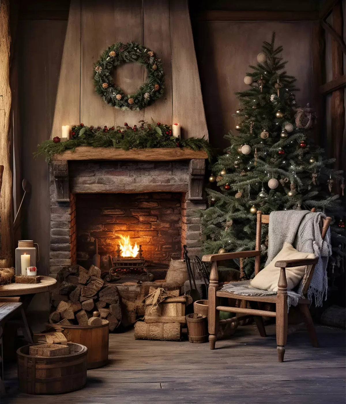 Country Christmas Ii 10X12 Ultracloth ( 120 X 144 Inch ) Backdrop