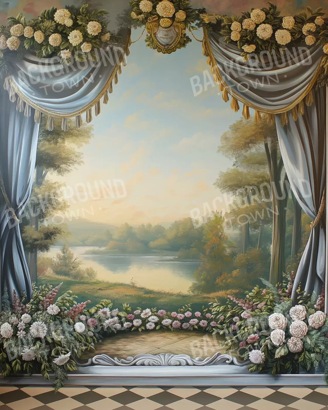 Country Garden Scenic 8’X10’ Fleece (96 X 120 Inch) Backdrop