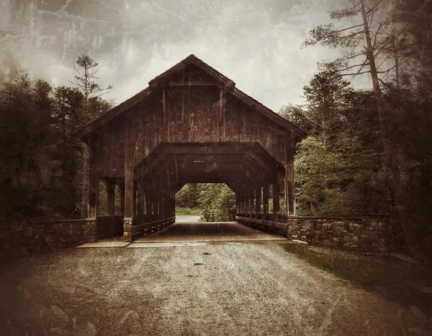 Covered Bridge 8X6 Fleece ( 96 X 72 Inch ) Backdrop