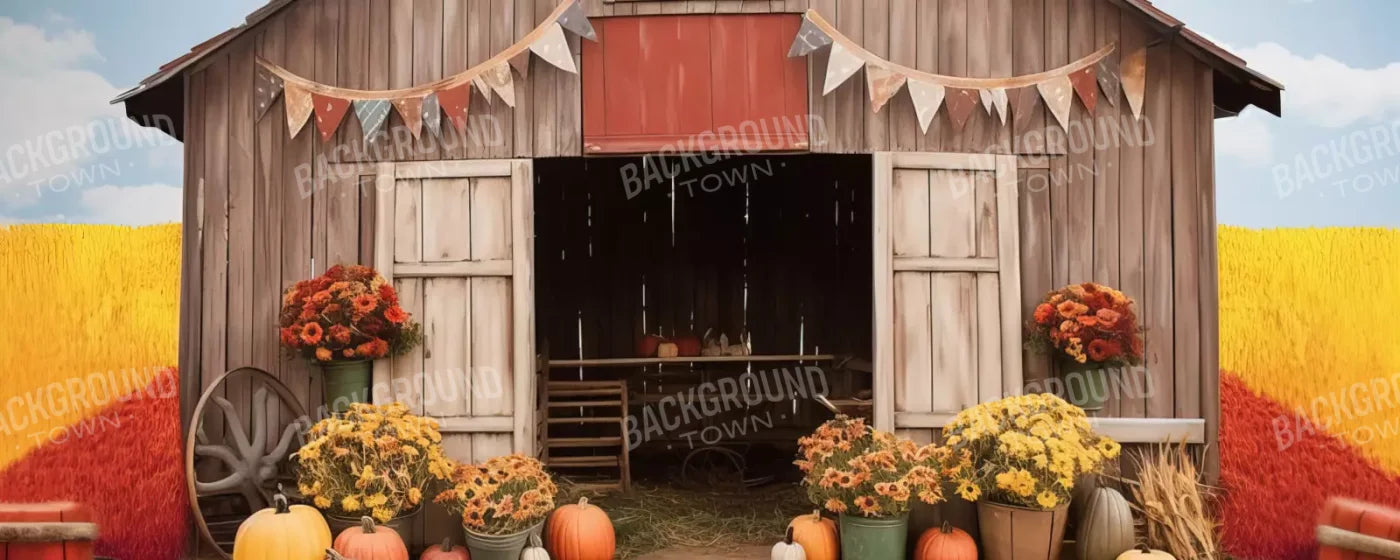 Cozy Autumn Barn 20’X8’ Ultracloth (240 X 96 Inch) Backdrop