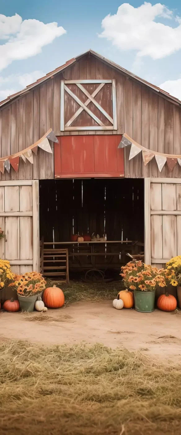 Cozy Autumn Barn 5’X12’ Ultracloth For Westcott X-Drop (60 X 144 Inch) Backdrop