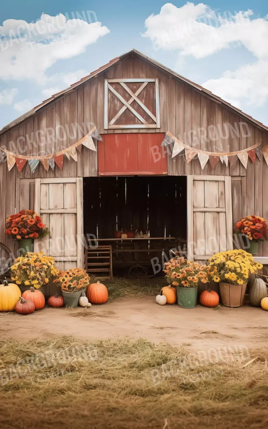 Cozy Autumn Barn 5’X8’ Ultracloth (60 X 96 Inch) Backdrop