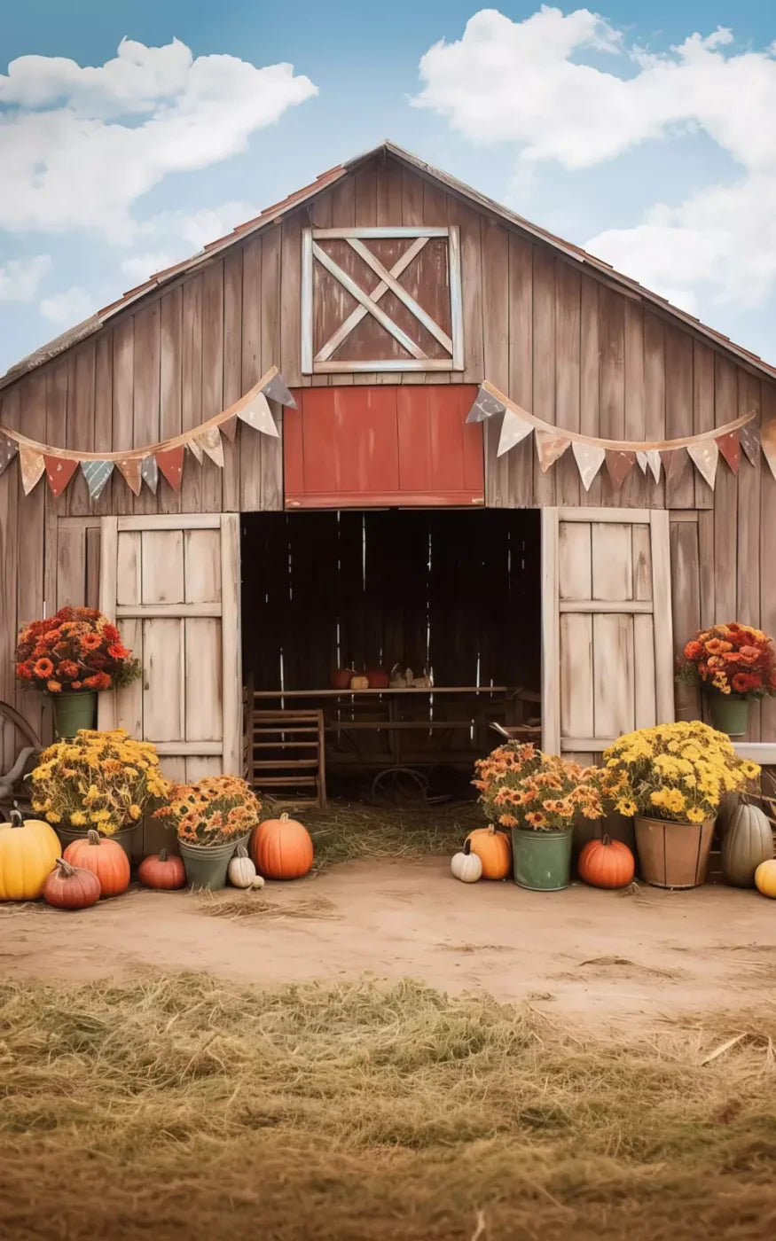 Cozy Autumn Barn 5’X8’ Ultracloth (60 X 96 Inch) Backdrop