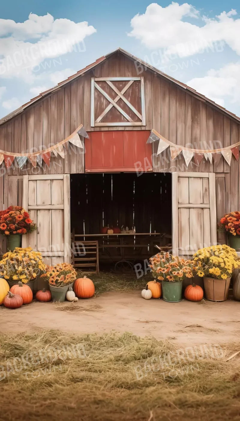 Cozy Autumn Barn 8’X14’ Ultracloth (96 X 168 Inch) Backdrop
