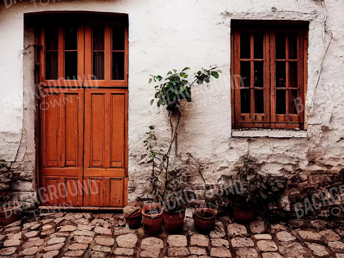 Cozy Street Orange 6’8’X5’ Fleece (80 X 60 Inch) Backdrop