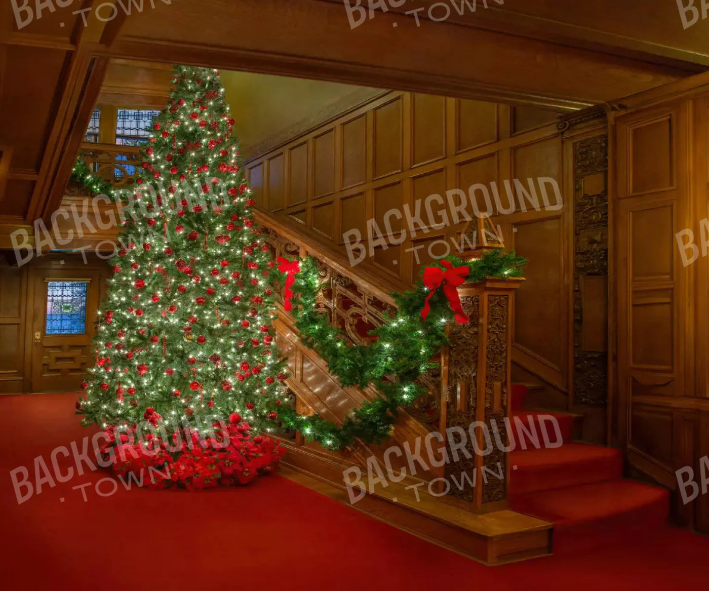 Red Christmas Backdrop for Photography