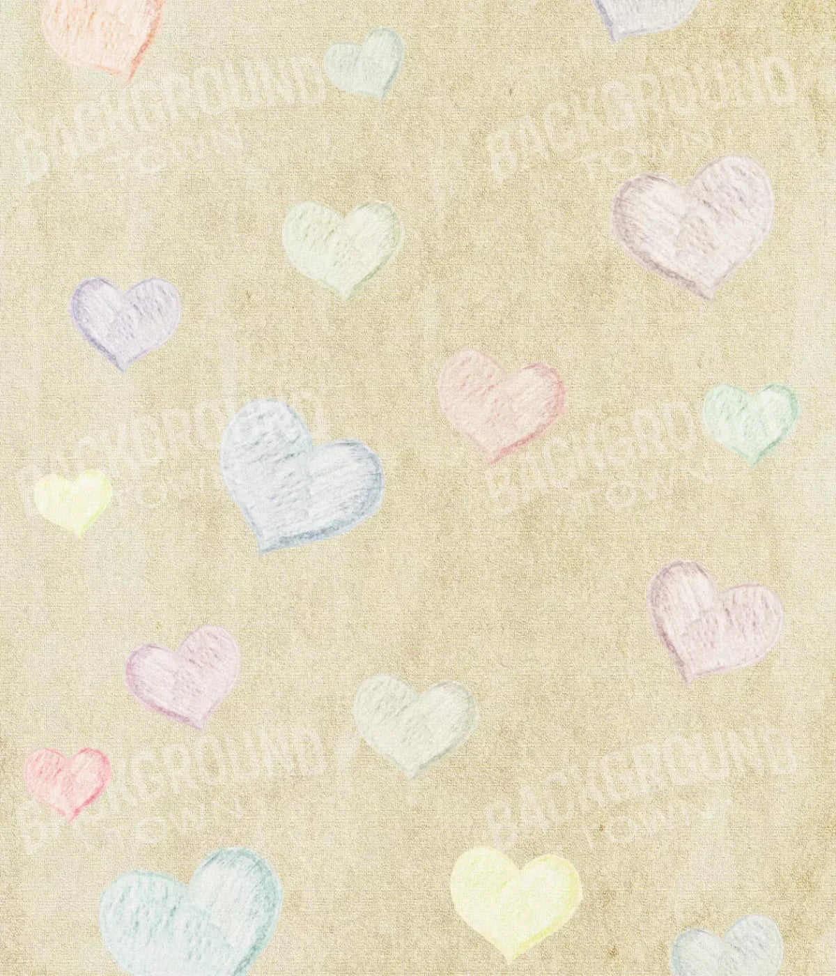 Cream Of Hearts 10X12 Ultracloth ( 120 X 144 Inch ) Backdrop